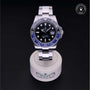 Rolex Certified Pre-owned GMT M116710BLNR-0002 front on black background