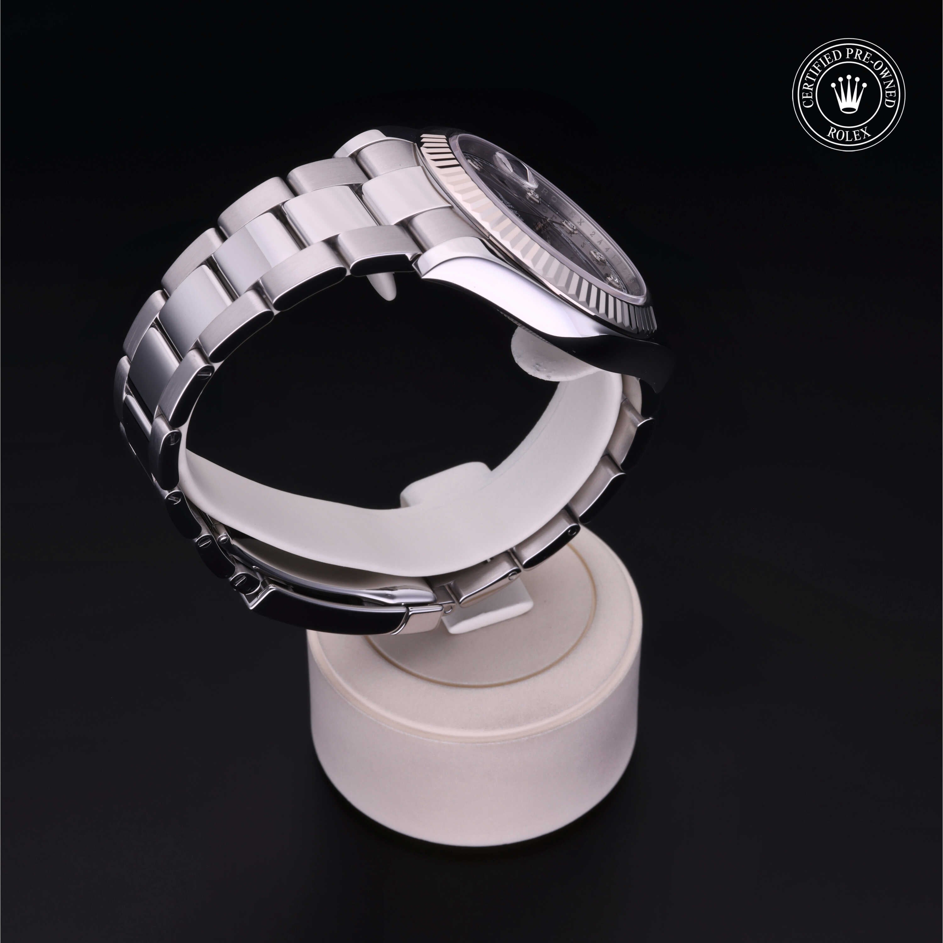 Rolex Certified Pre-owned Datejust M116334-0009 front on black background