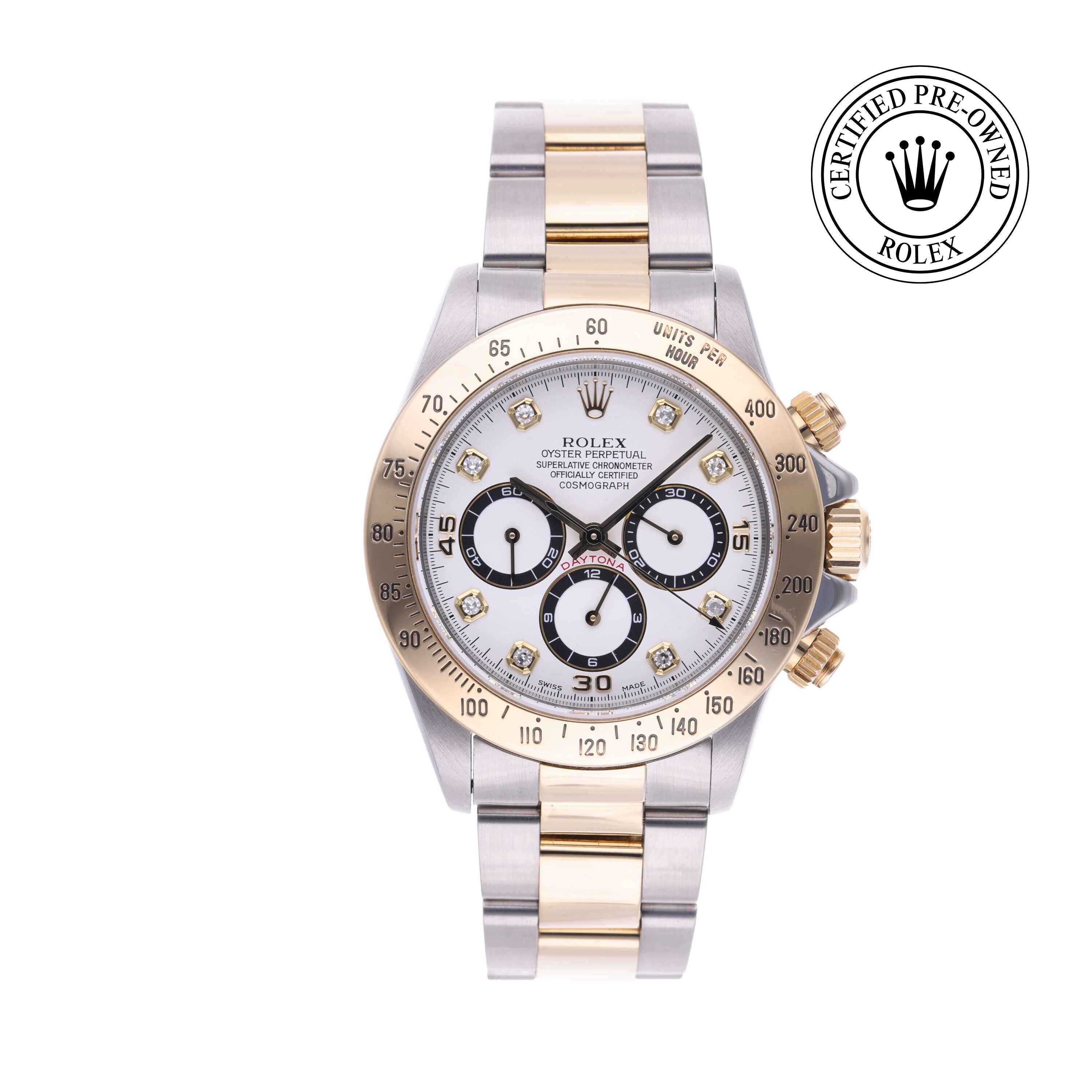Rolex CPO Daytona M16523 front on white background