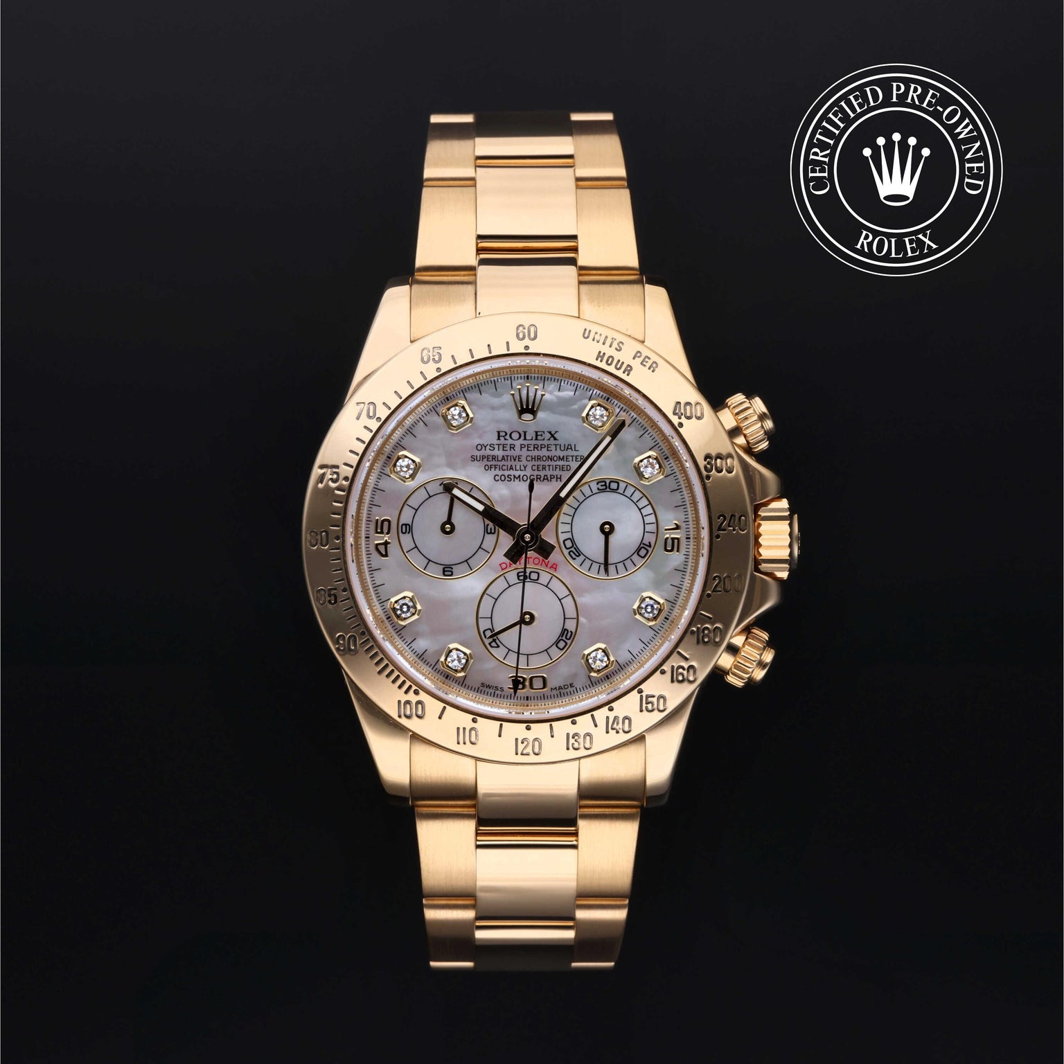 Rolex CPO Daytona M116528 front on white background