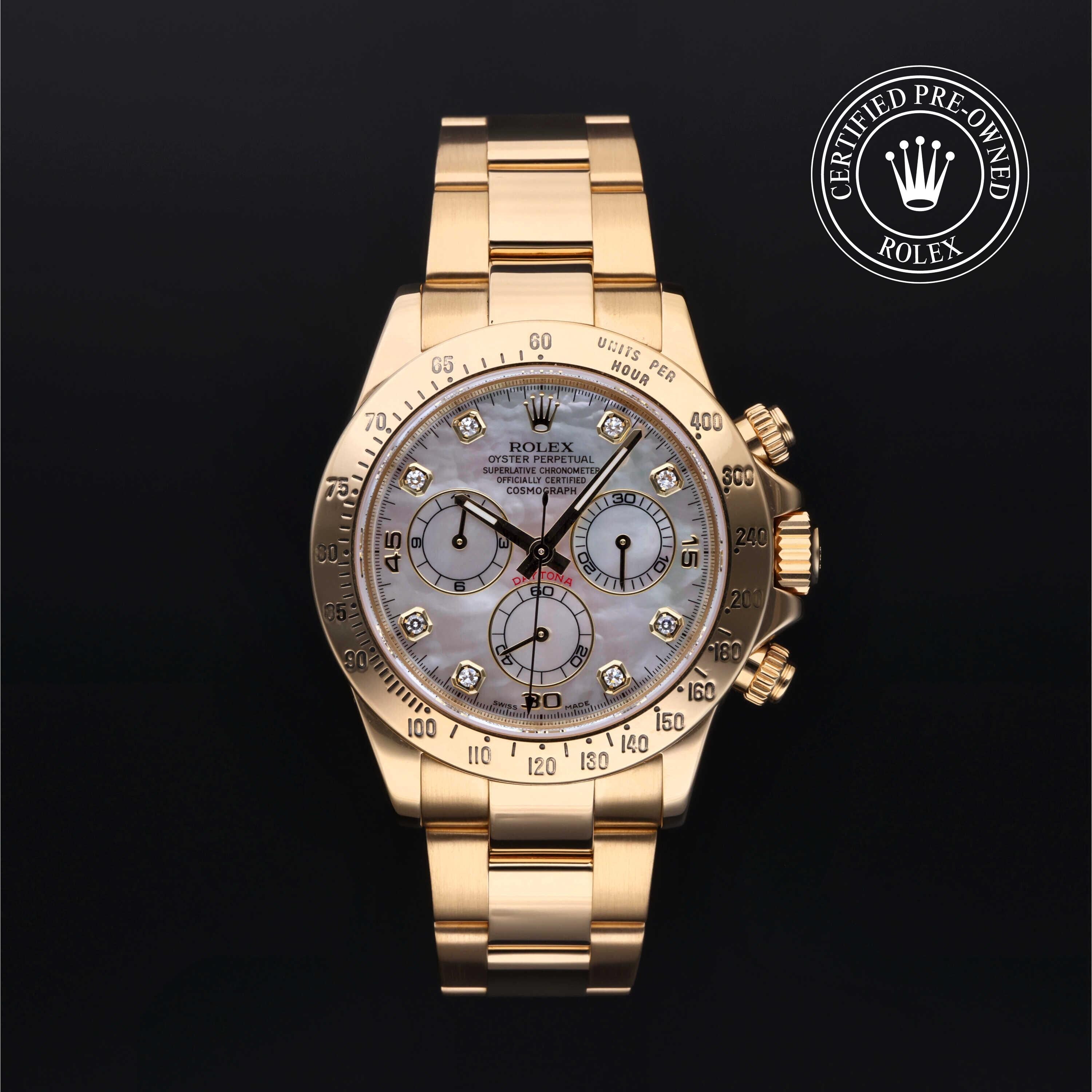 Rolex CPO Daytona M116528 front on white background