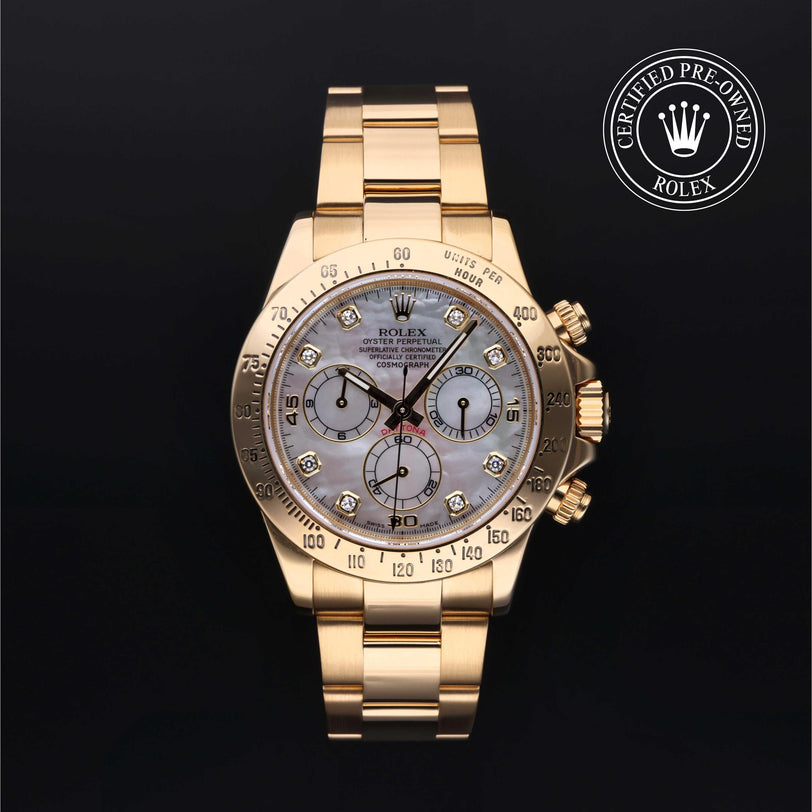 Rolex CPO Daytona M116528 front on white background