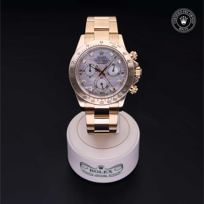 Rolex CPO Daytona M116528 front on white background