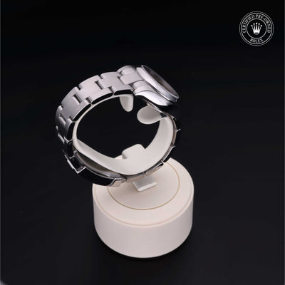 Rolex Certified Pre-owned Oyster Perpetual M176200-0008 front on black background