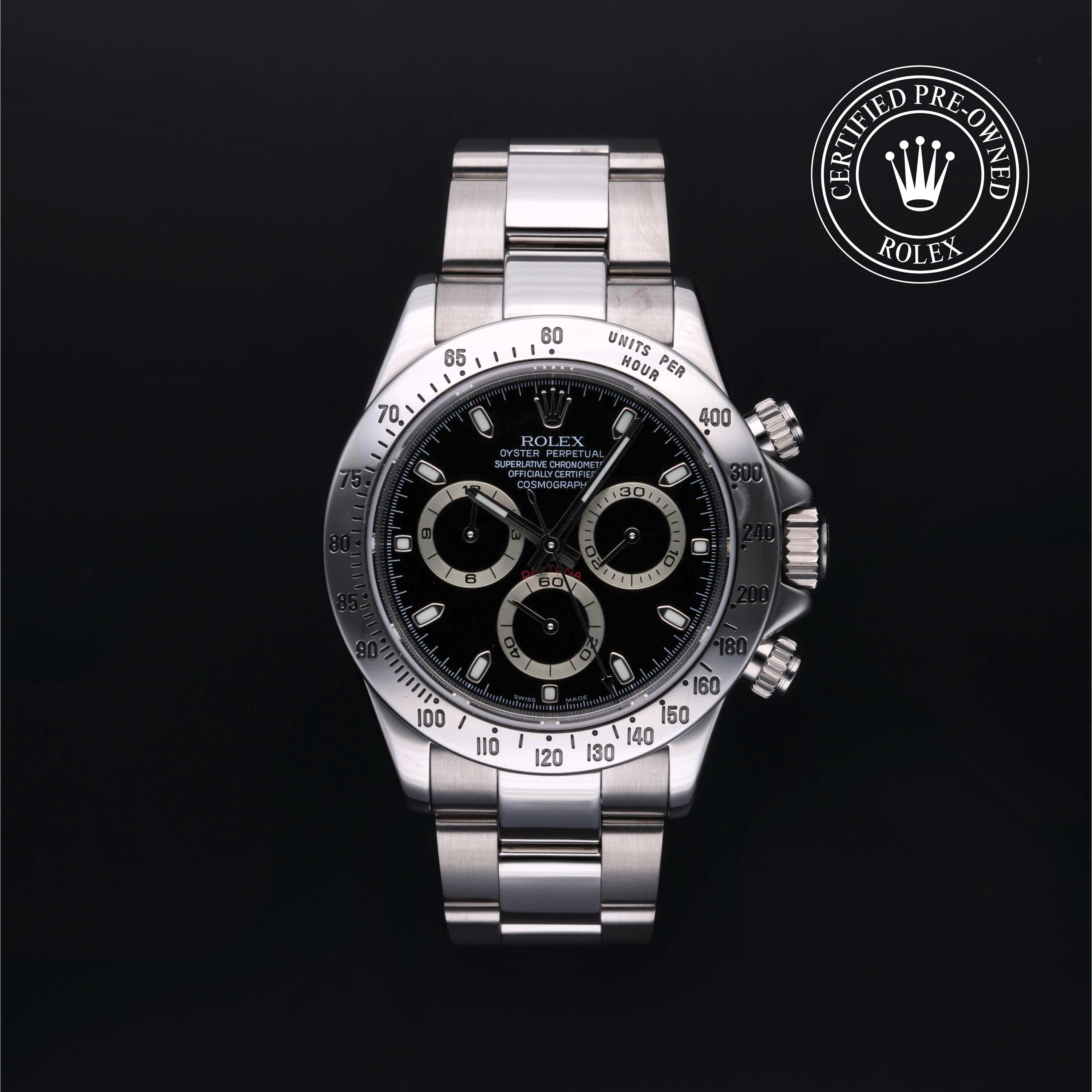 Rolex CPO Daytona M116520 front on white background