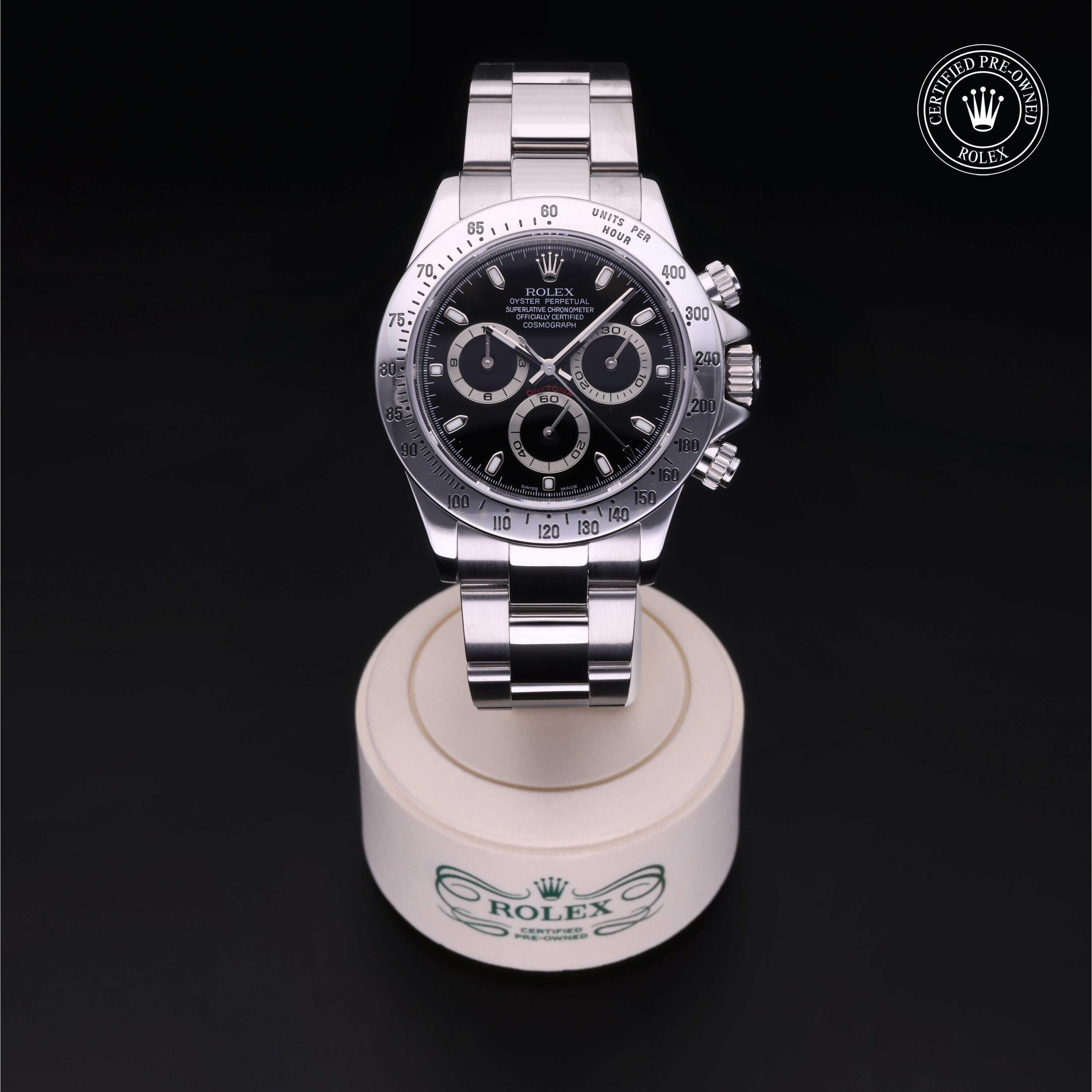 Rolex CPO Daytona M116520 front on white background