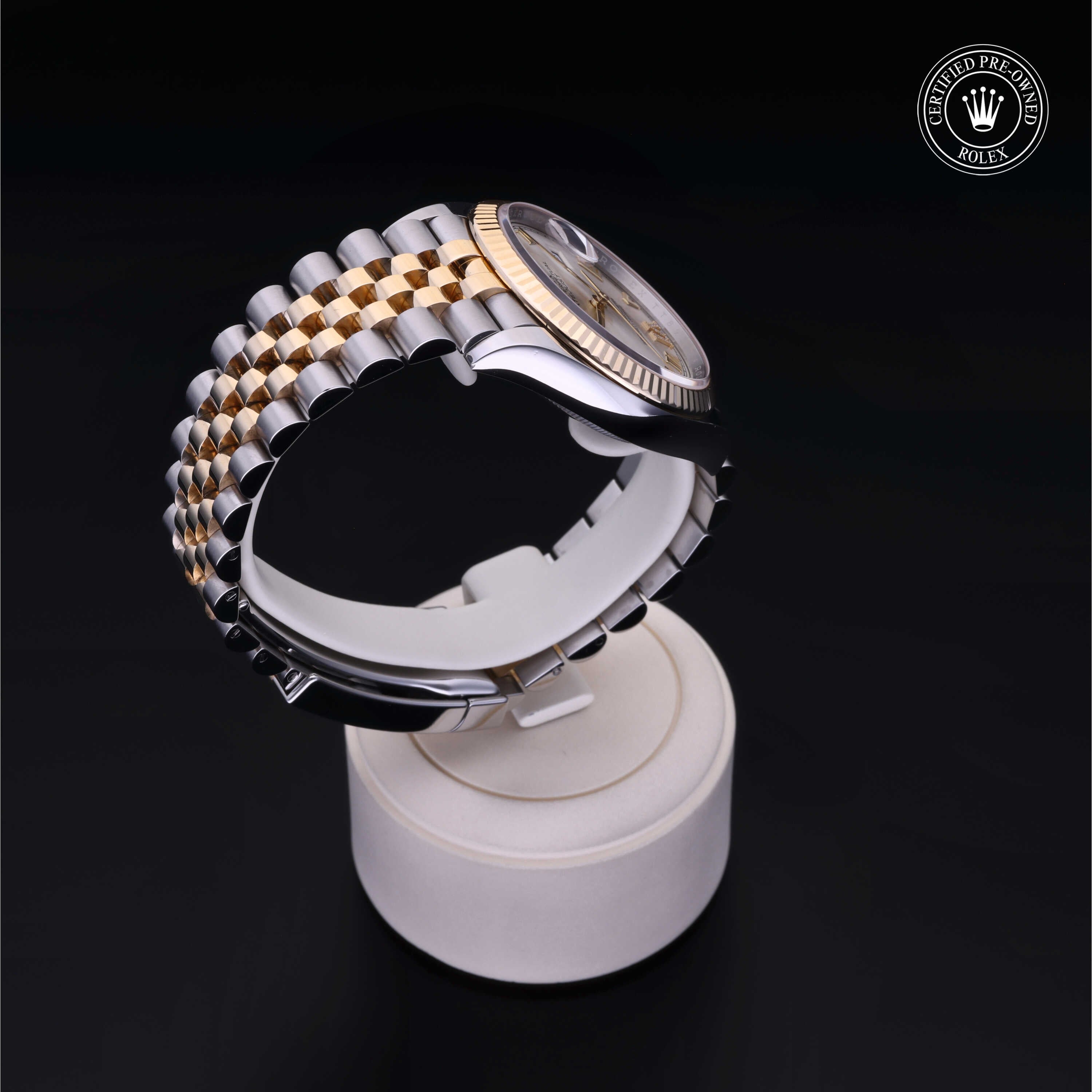 Rolex Certified Pre-owned Datejust M126233-0031 front on black background