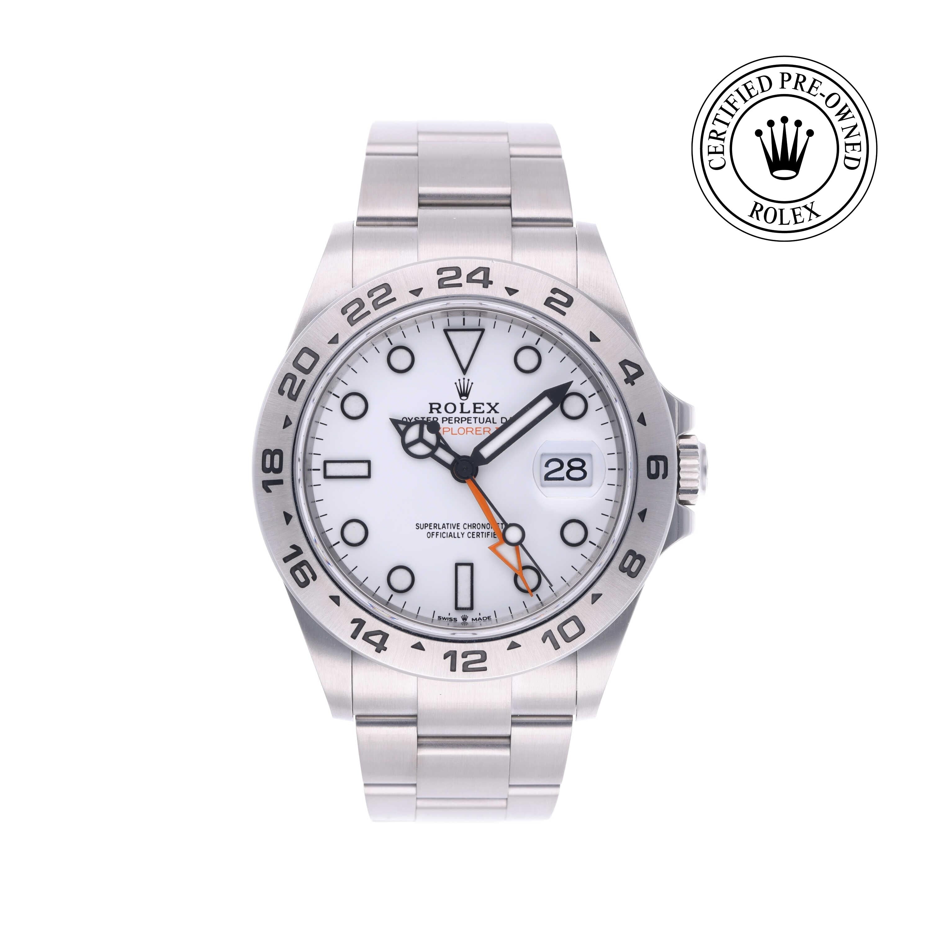 Rolex Certified Pre-owned Explorer M226570-0001 front on white background