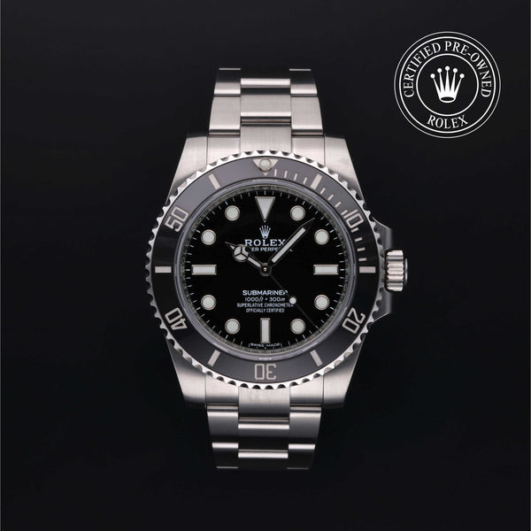 Rolex Certified Pre-owned Submariner M114060-0002 front on black background