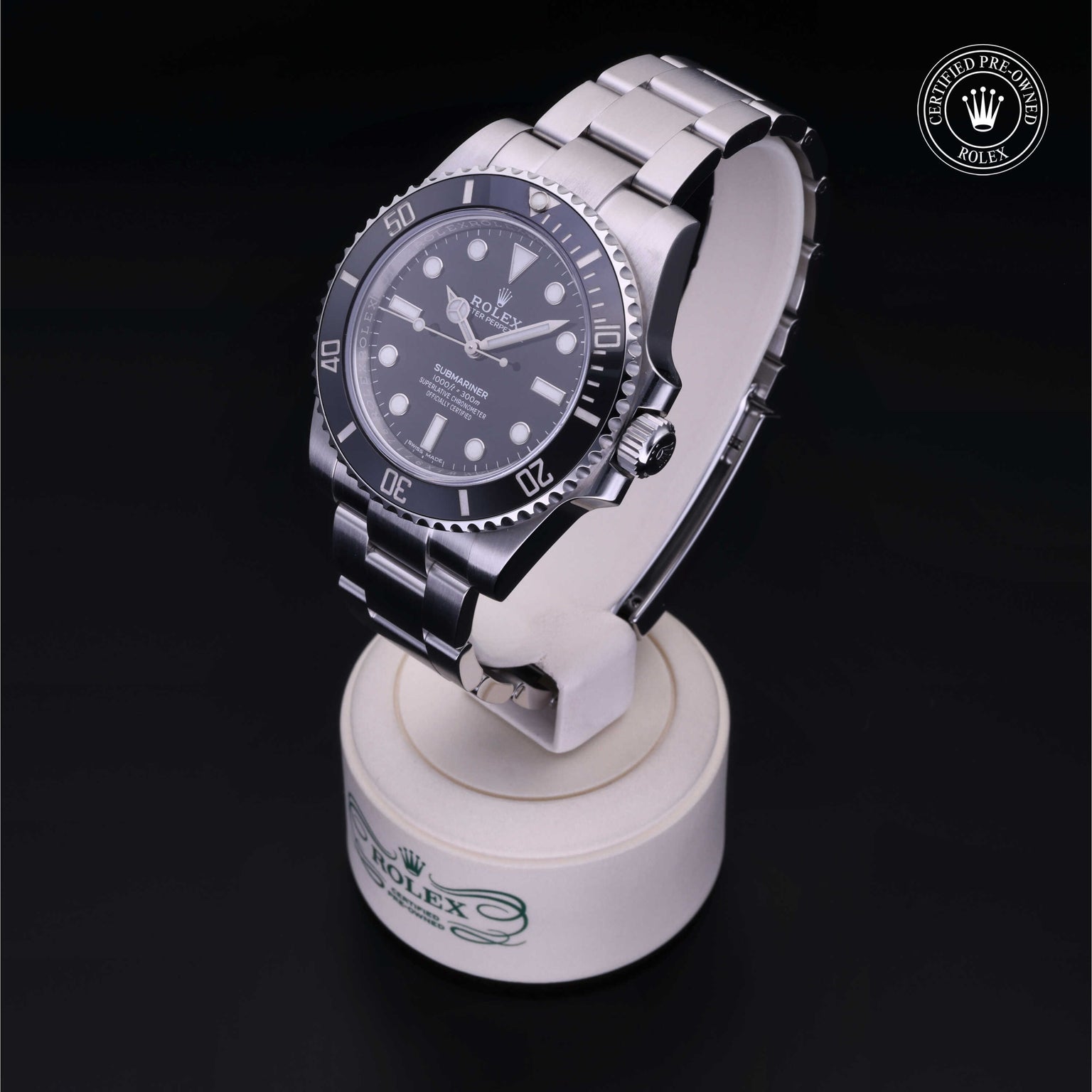 Rolex Certified Pre-owned Submariner M114060-0002 front on black background