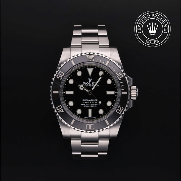 Rolex Certified Pre-owned Submariner M114060-0002 front on black background