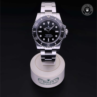 Rolex Certified Pre-owned Submariner M114060-0002 front on black background