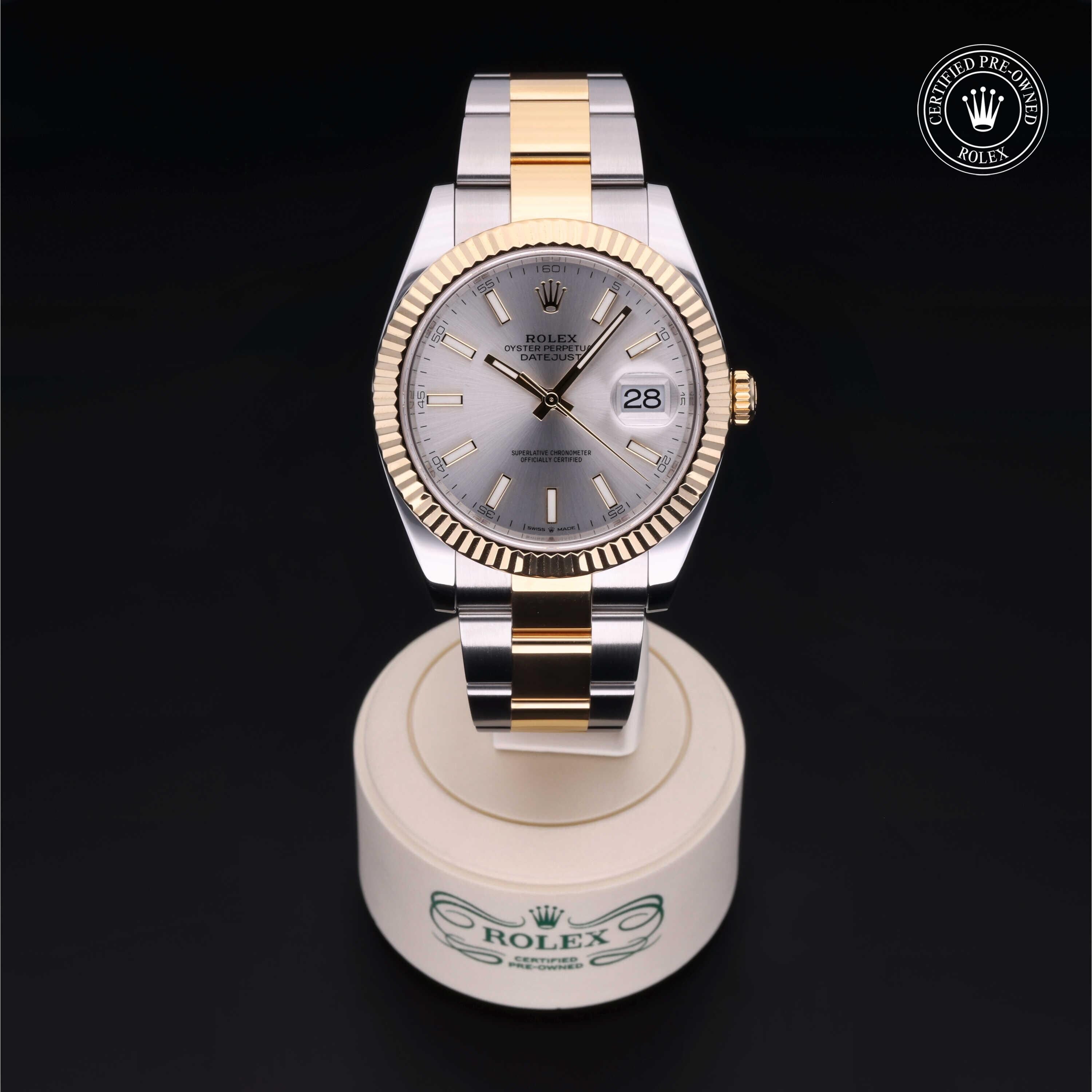 Rolex Certified Pre-owned Datejust M126333-0001 front on black background