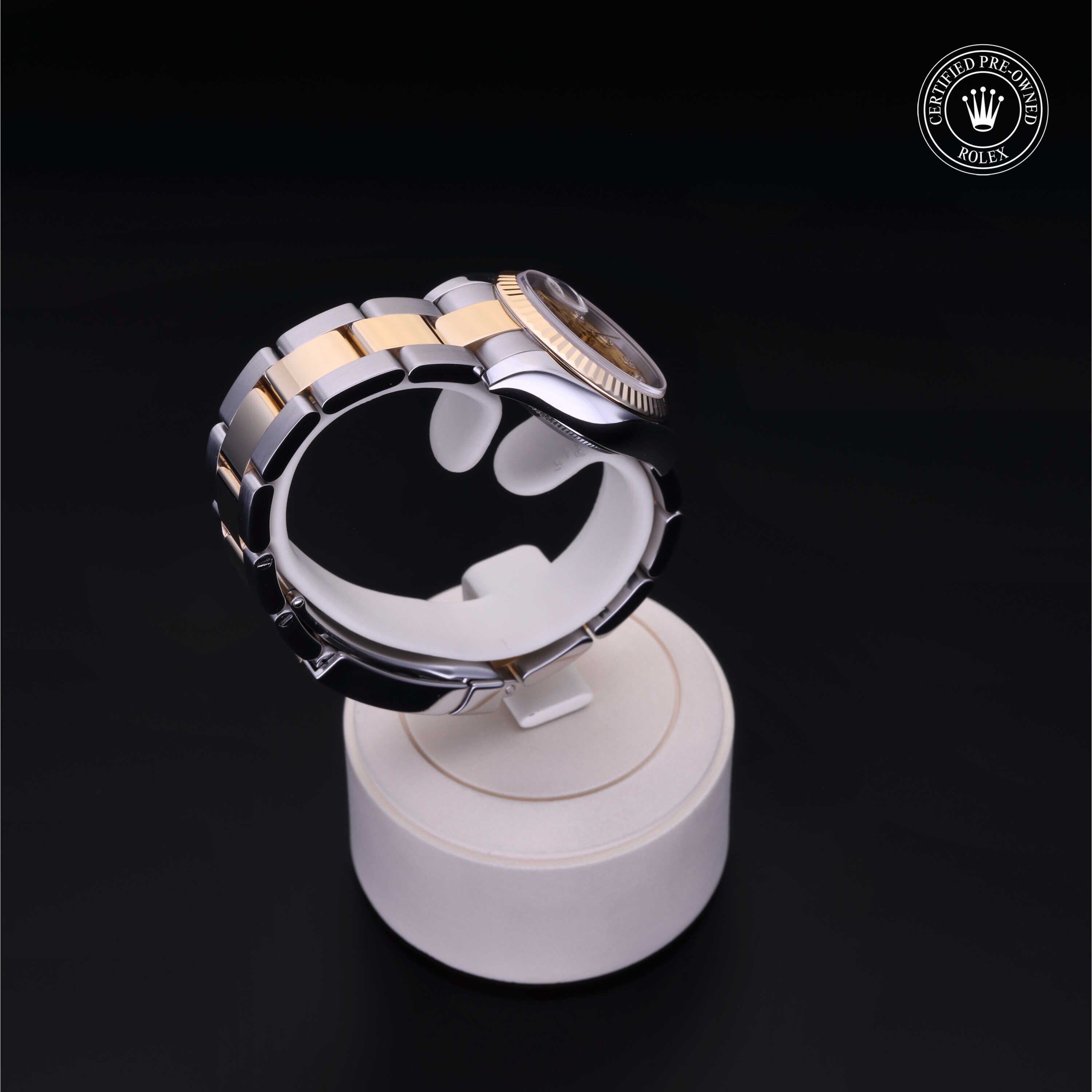 Rolex Certified Pre-owned Lady Datejust M179173-0093 front on black background