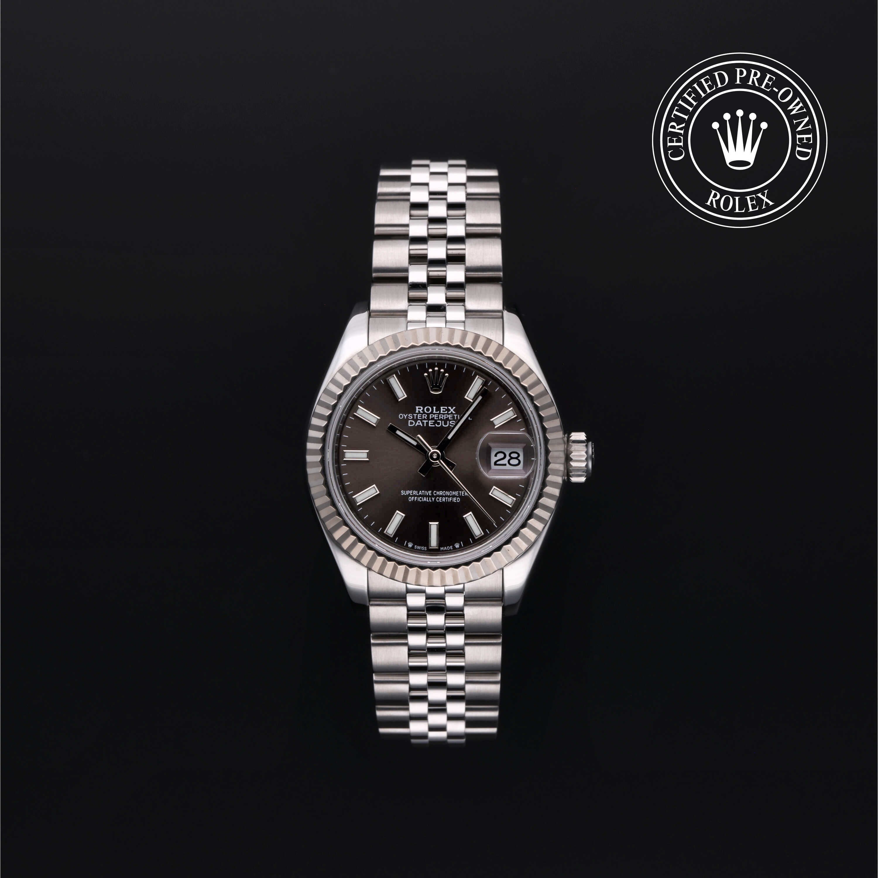 Rolex Certified Pre-owned Lady Datejust M279174-0011 front on black background
