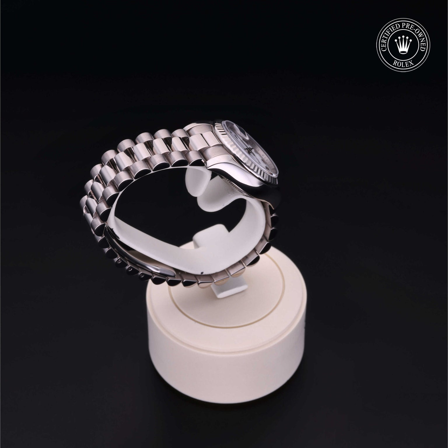 Rolex Certified Pre-owned Lady Datejust M179179-0003 front on black background