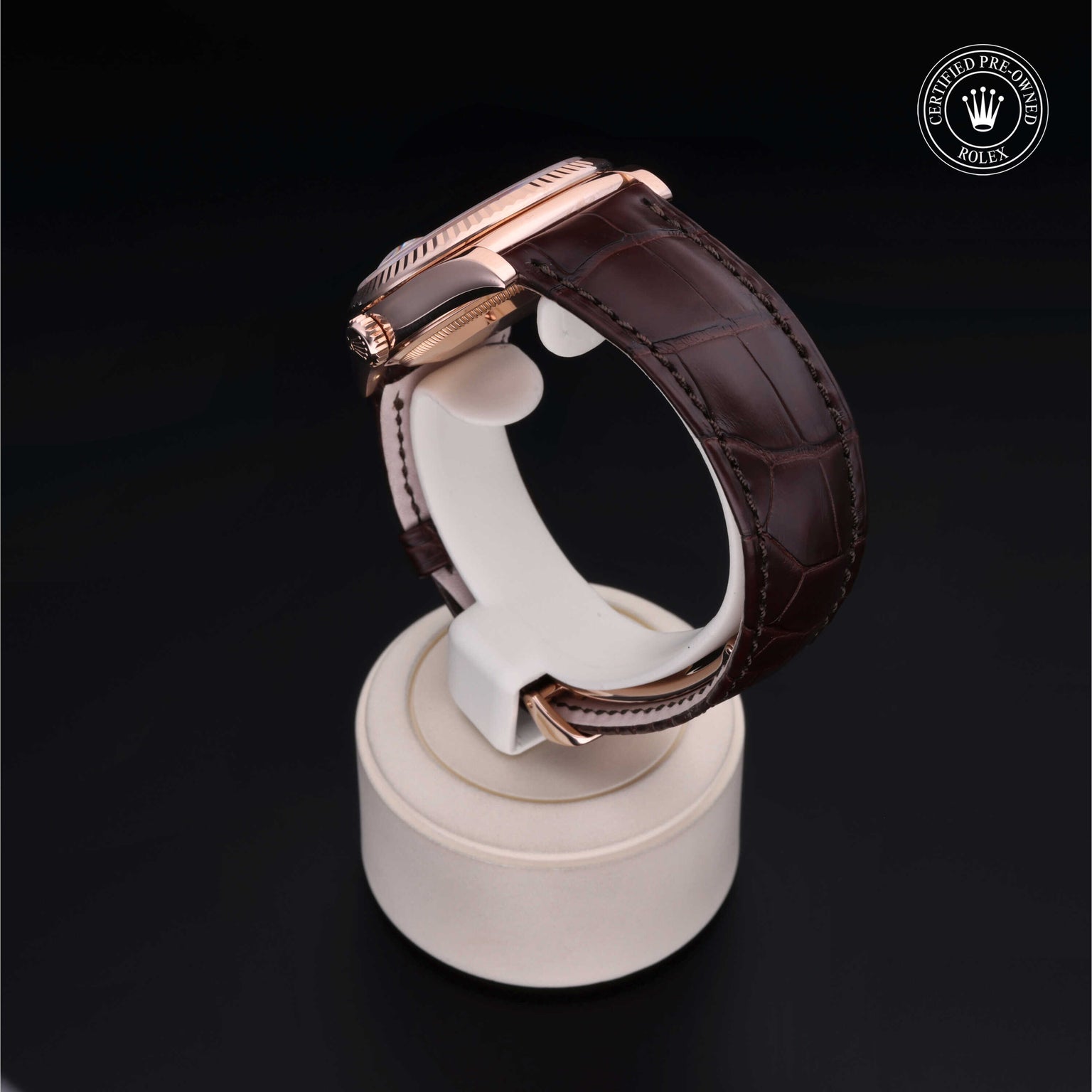 Rolex Certified Pre-owned Day-date M118135-0003 front on black background