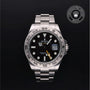 Rolex Certified Pre-owned Explorer M216570-0002 front on black background