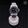Rolex Certified Pre-owned GMT M116710LN-0001 front on black background