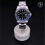 Rolex Certified Pre-owned GMT M116710BLNR-0002 front on black background