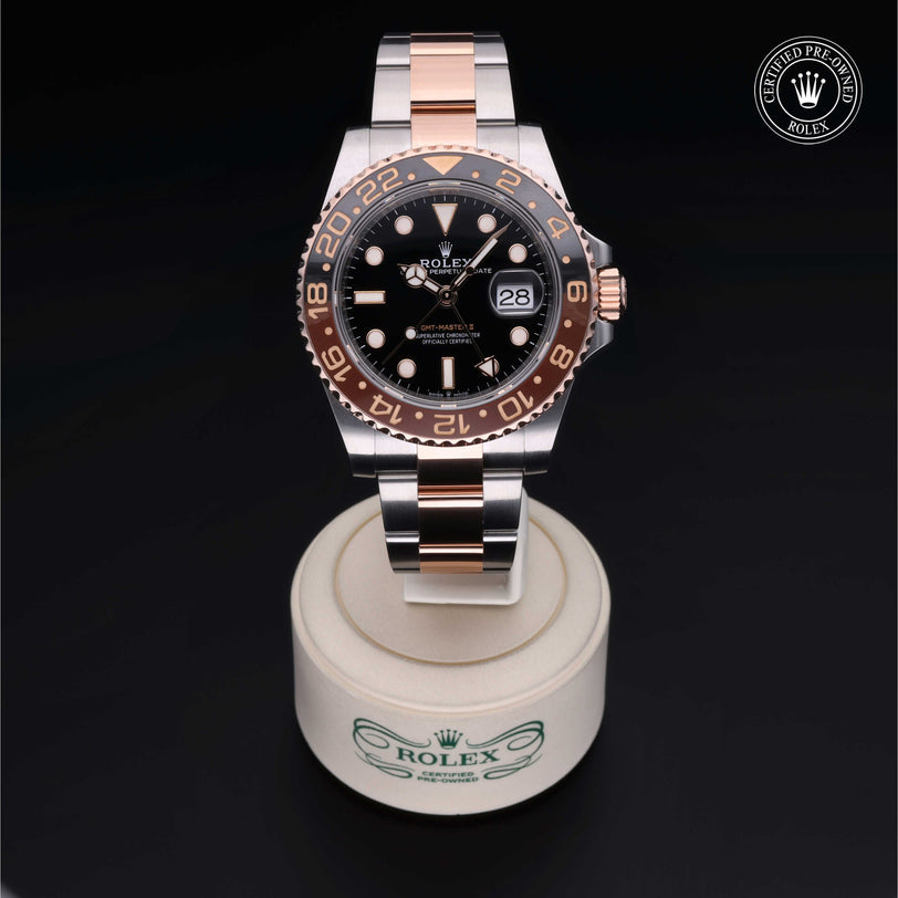 Rolex Certified Pre-owned GMT M126711CHNR-0002 front on black background