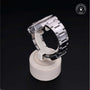 Rolex Certified Pre-owned GMT M116710LN-0001 front on black background