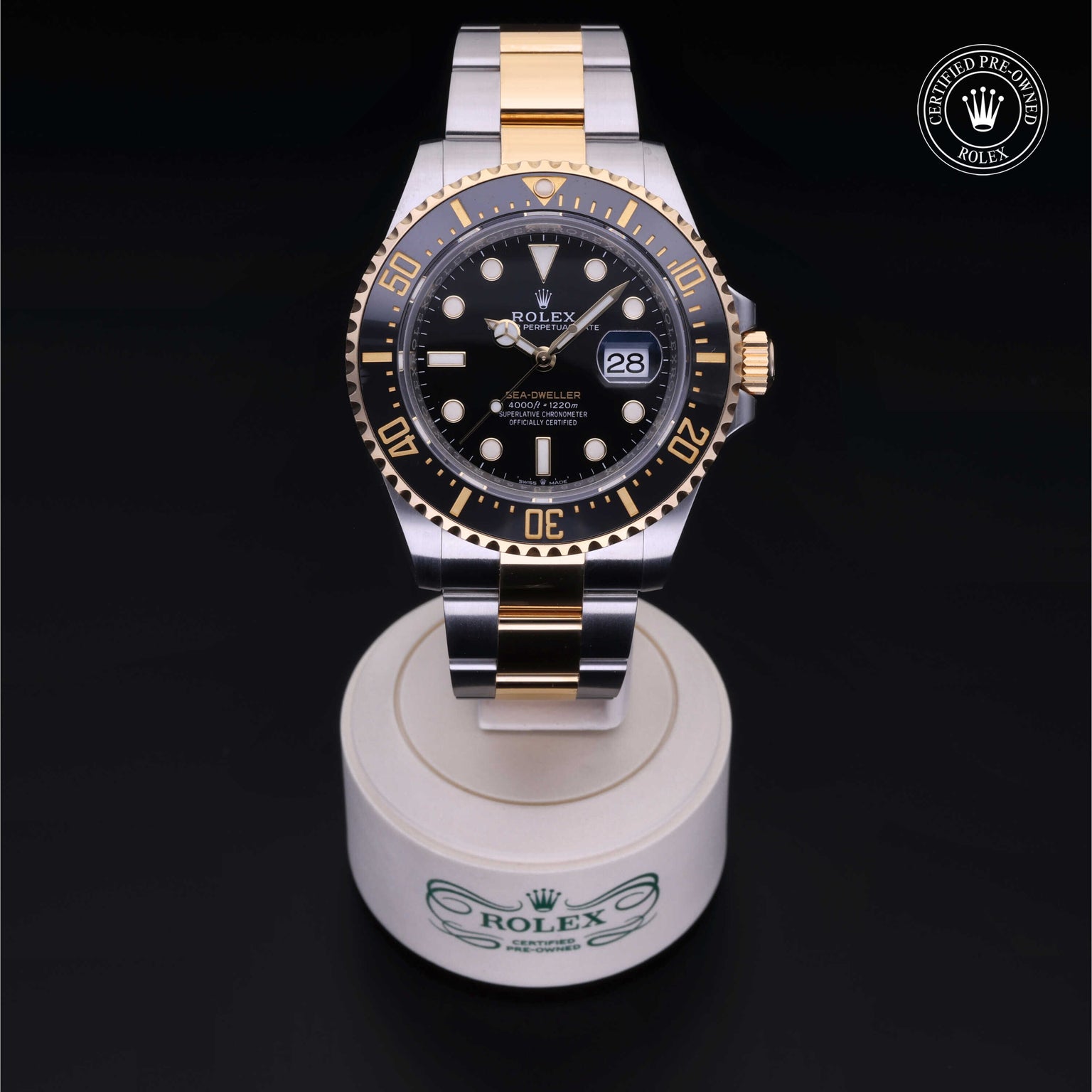 Rolex Certified Pre-owned Sea-Dweller M126603-0001 front on black background