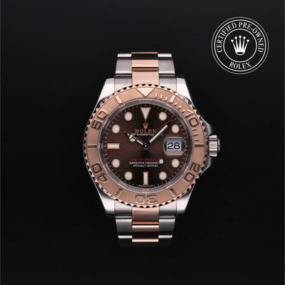 Rolex Certified Pre-owned Yacht-Master M116621-0001 front on black background