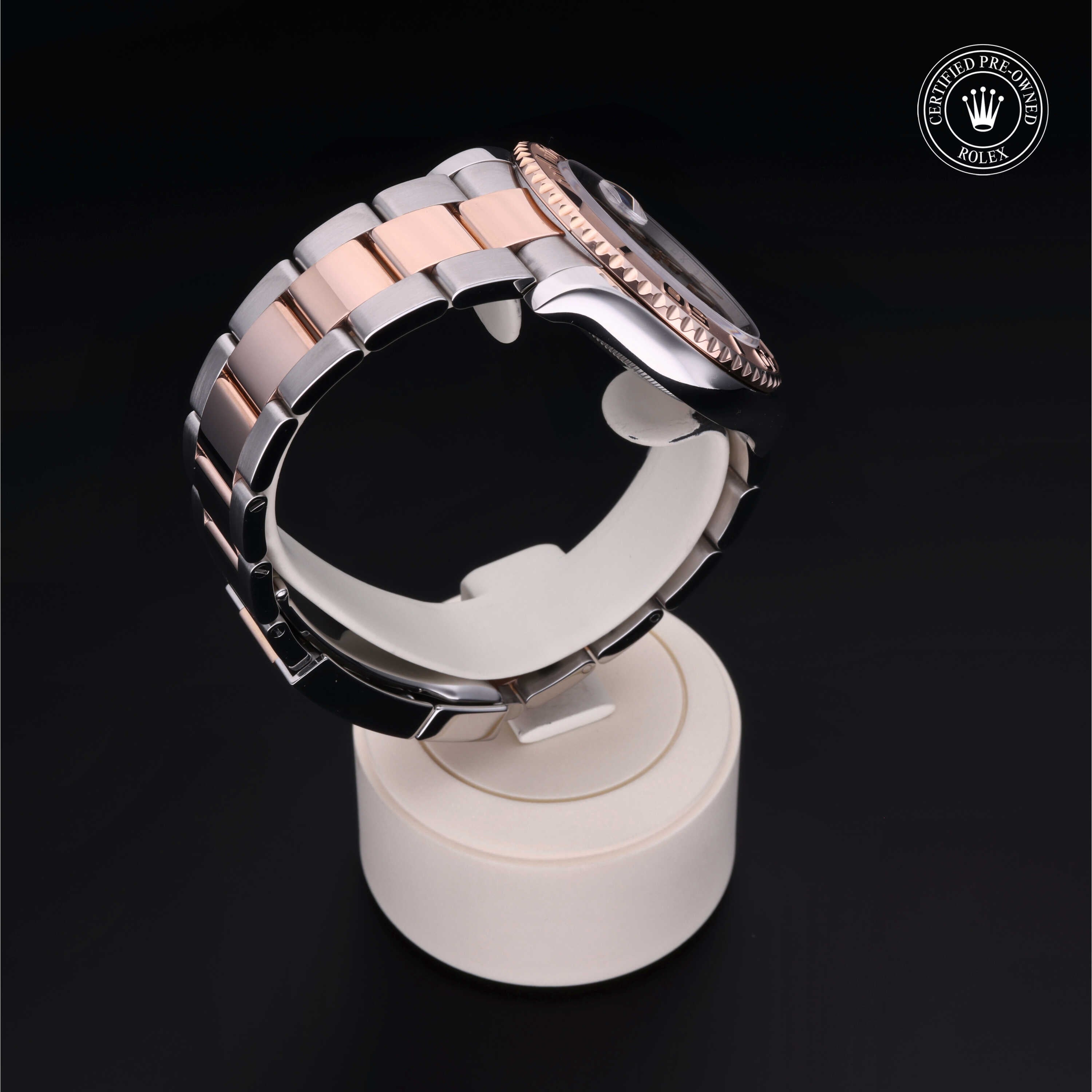 Rolex Certified Pre-owned Yacht-Master M116621-0001 front on black background