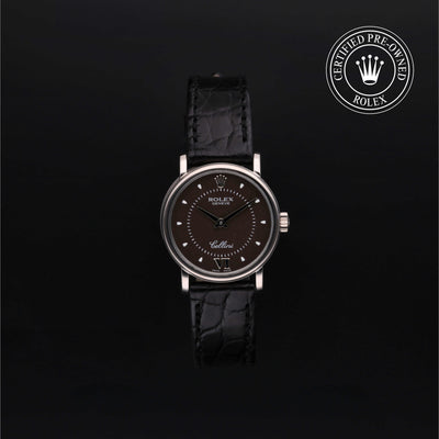 Rolex Certified Pre-owned Cellini M6110/9-0010 front on black background