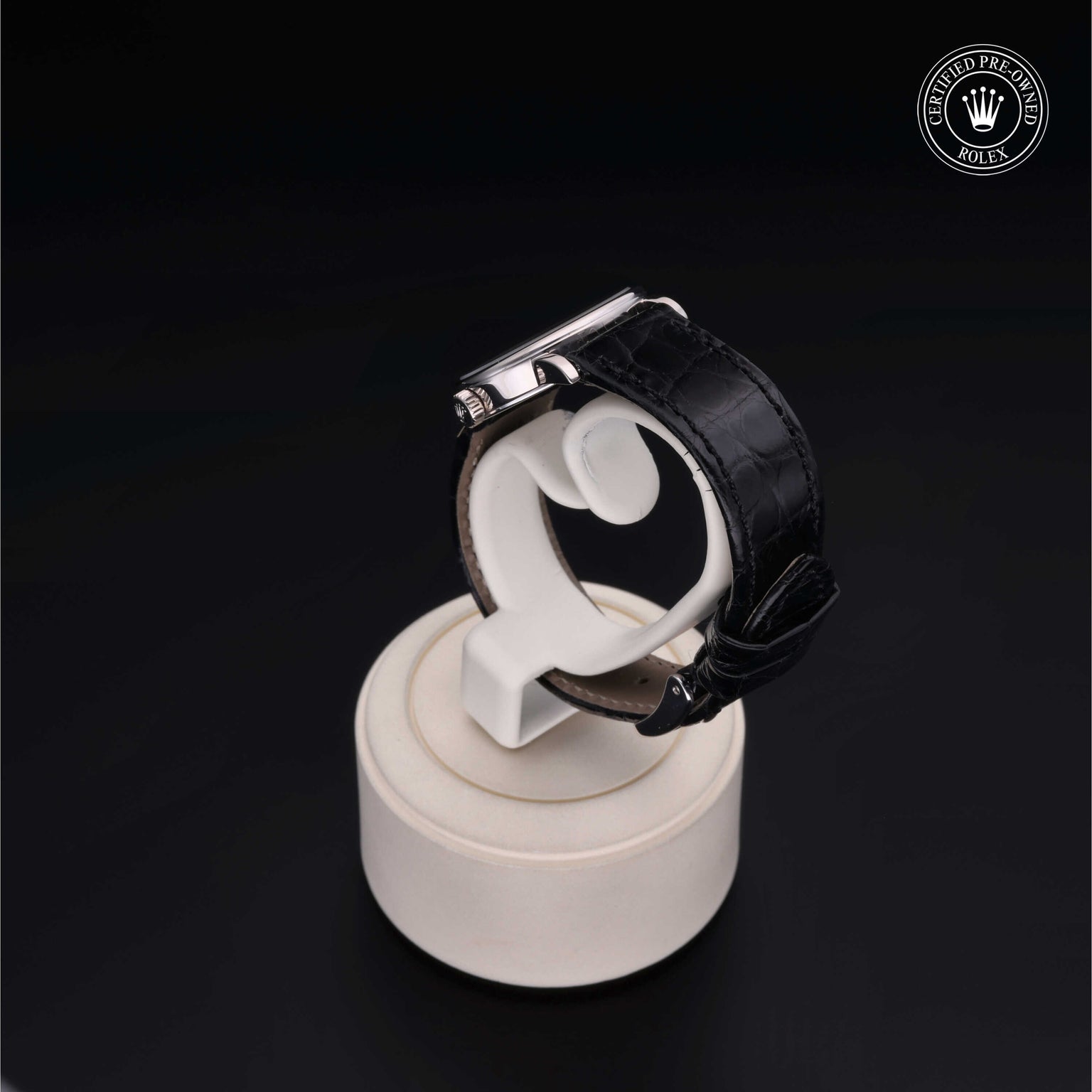 Rolex Certified Pre-owned Cellini M6110/9-0010 front on black background