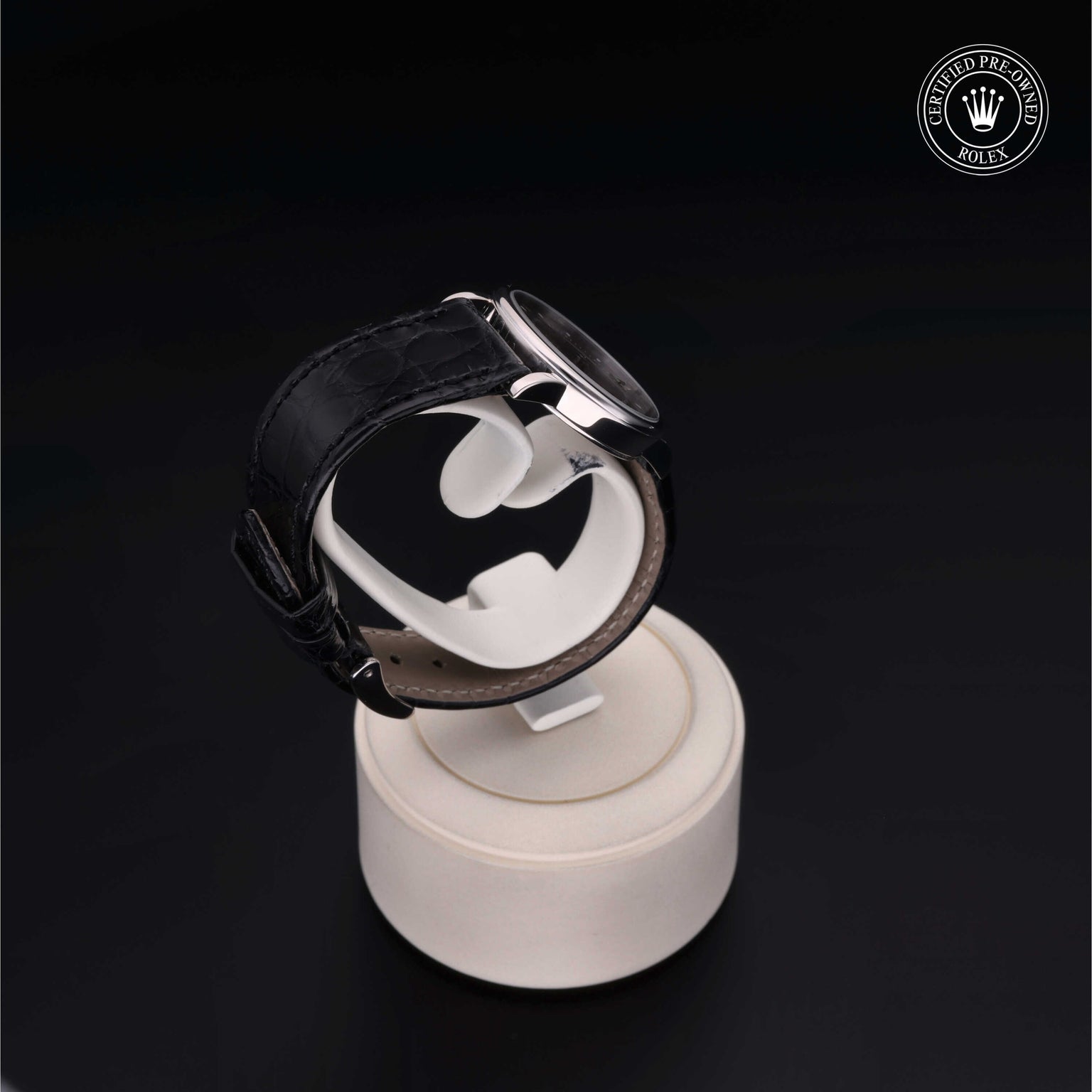 Rolex Certified Pre-owned Cellini M6110/9-0010 front on black background