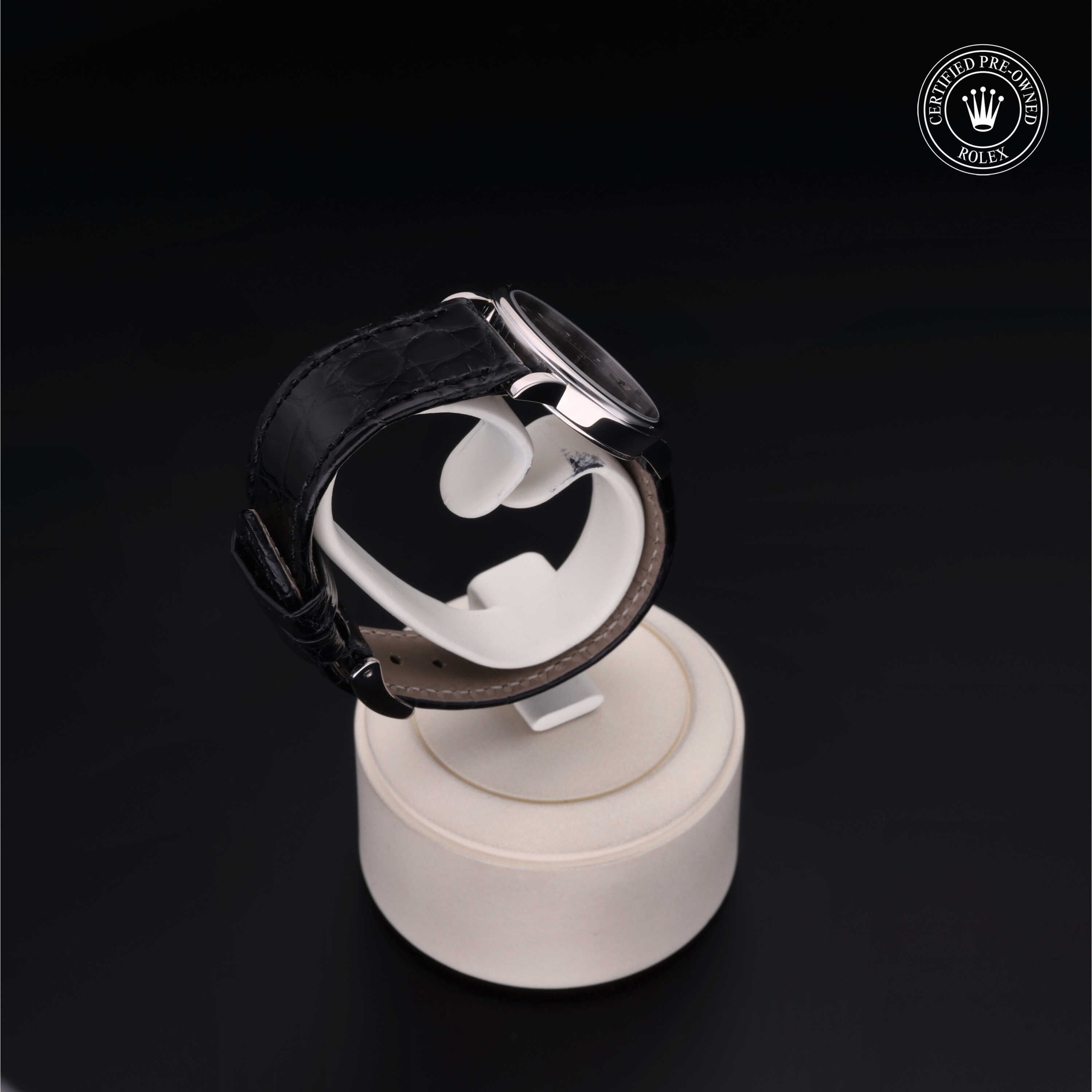 Rolex Certified Pre-owned Cellini M6110/9-0010 front on black background