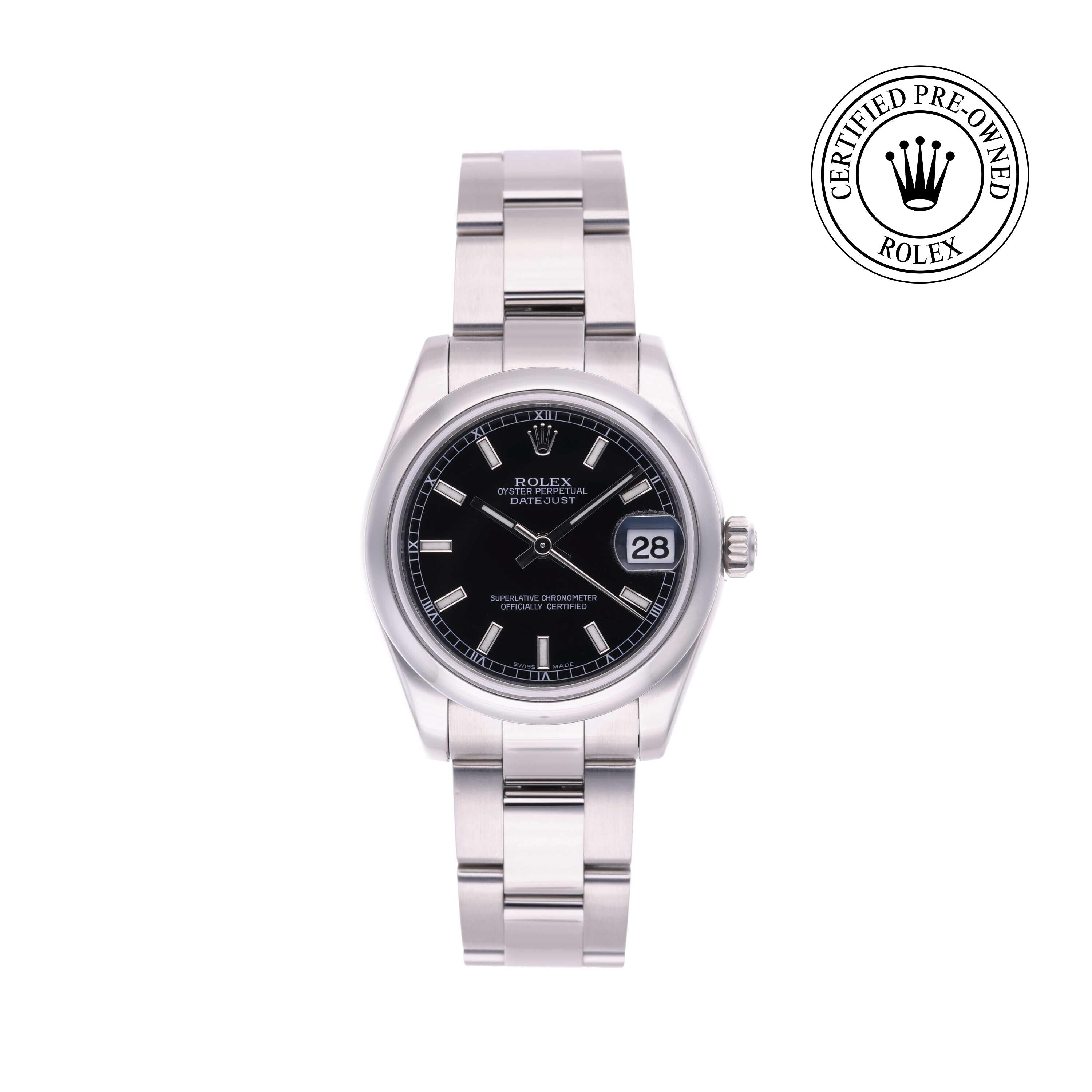 Rolex CPO Lady Datejust M178240 front on white background