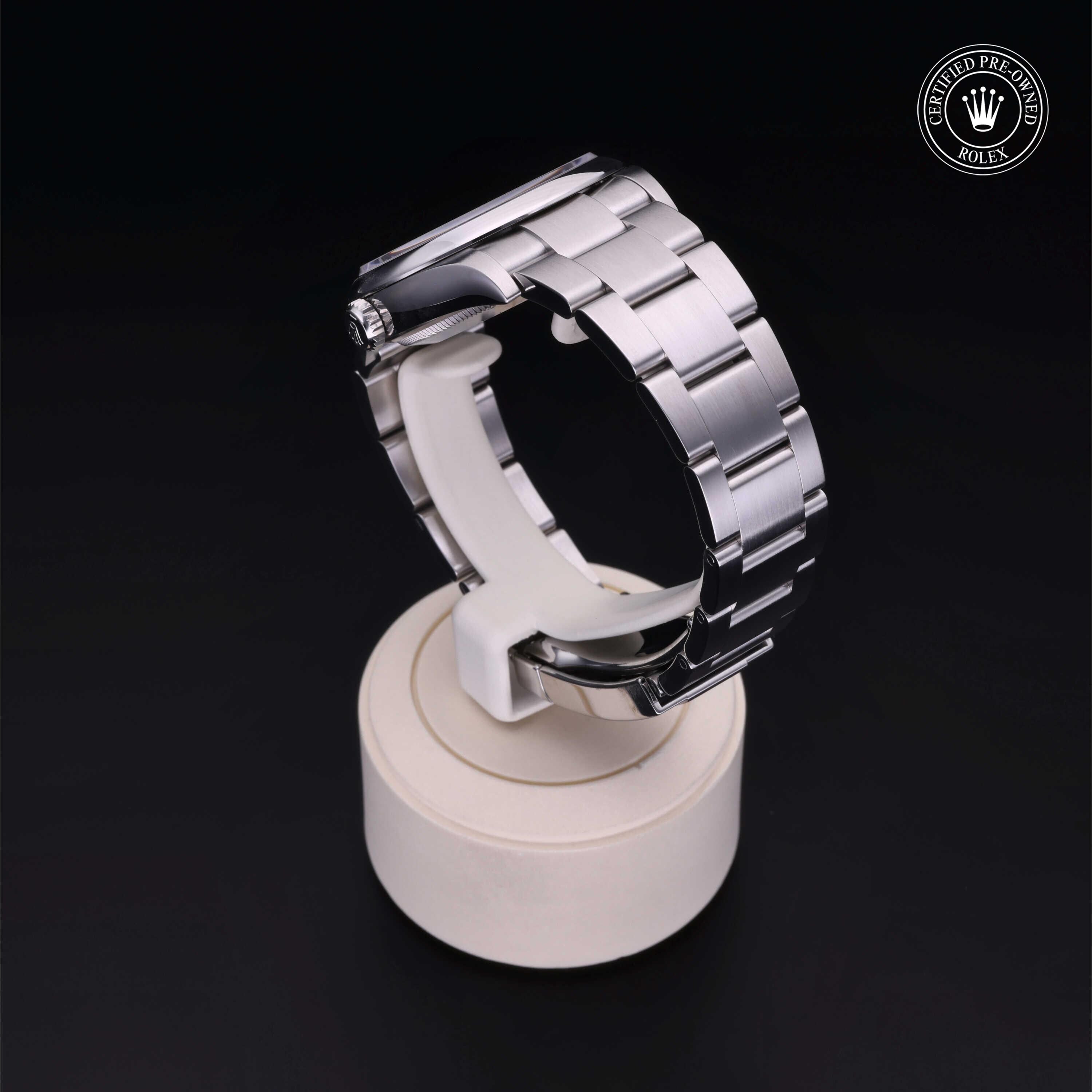 Rolex CPO Oyster Perpetual M126000 front on white background