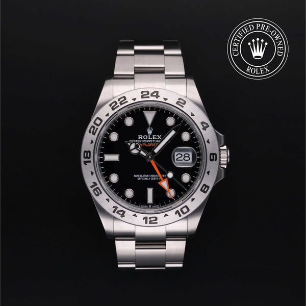 Rolex Certified Pre-owned Explorer M226570-0002 front on black background