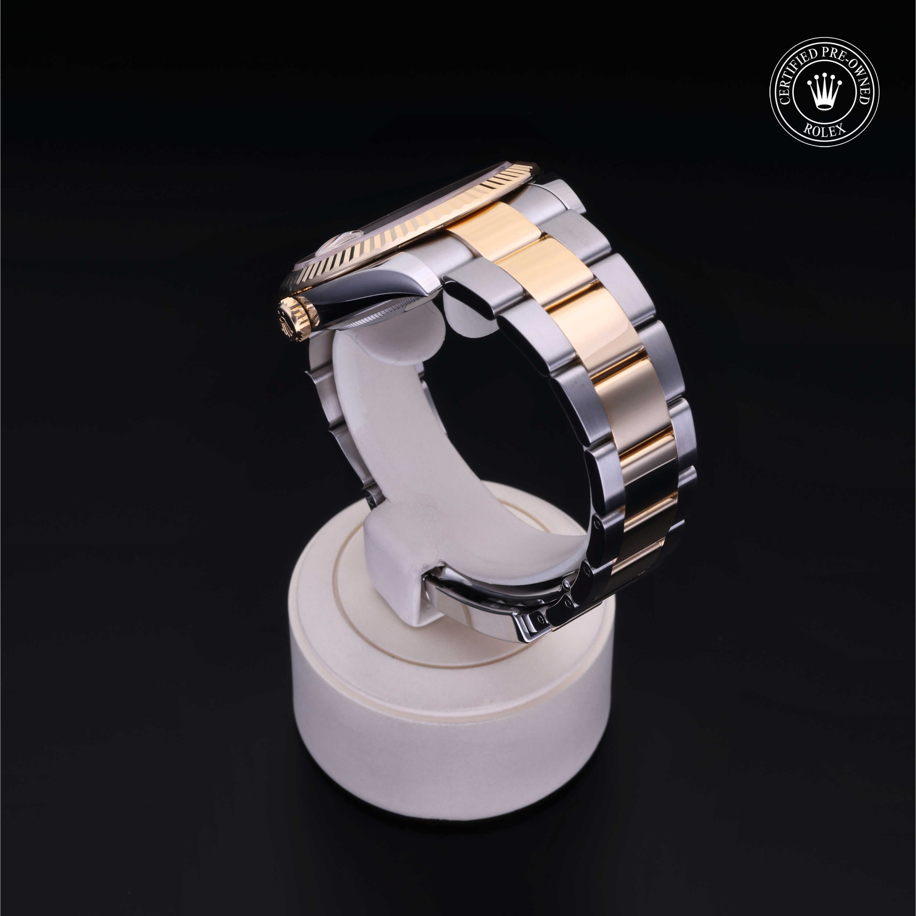 Rolex Certified Pre-owned Datejust M126333-0009 front on black background