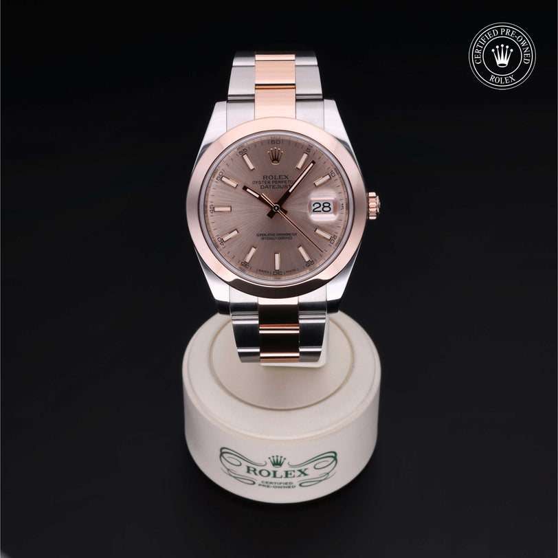 Rolex Certified Pre-owned Datejust M126301-0007 front on black background