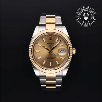 Rolex Certified Pre-owned Datejust M126333-0009 front on black background