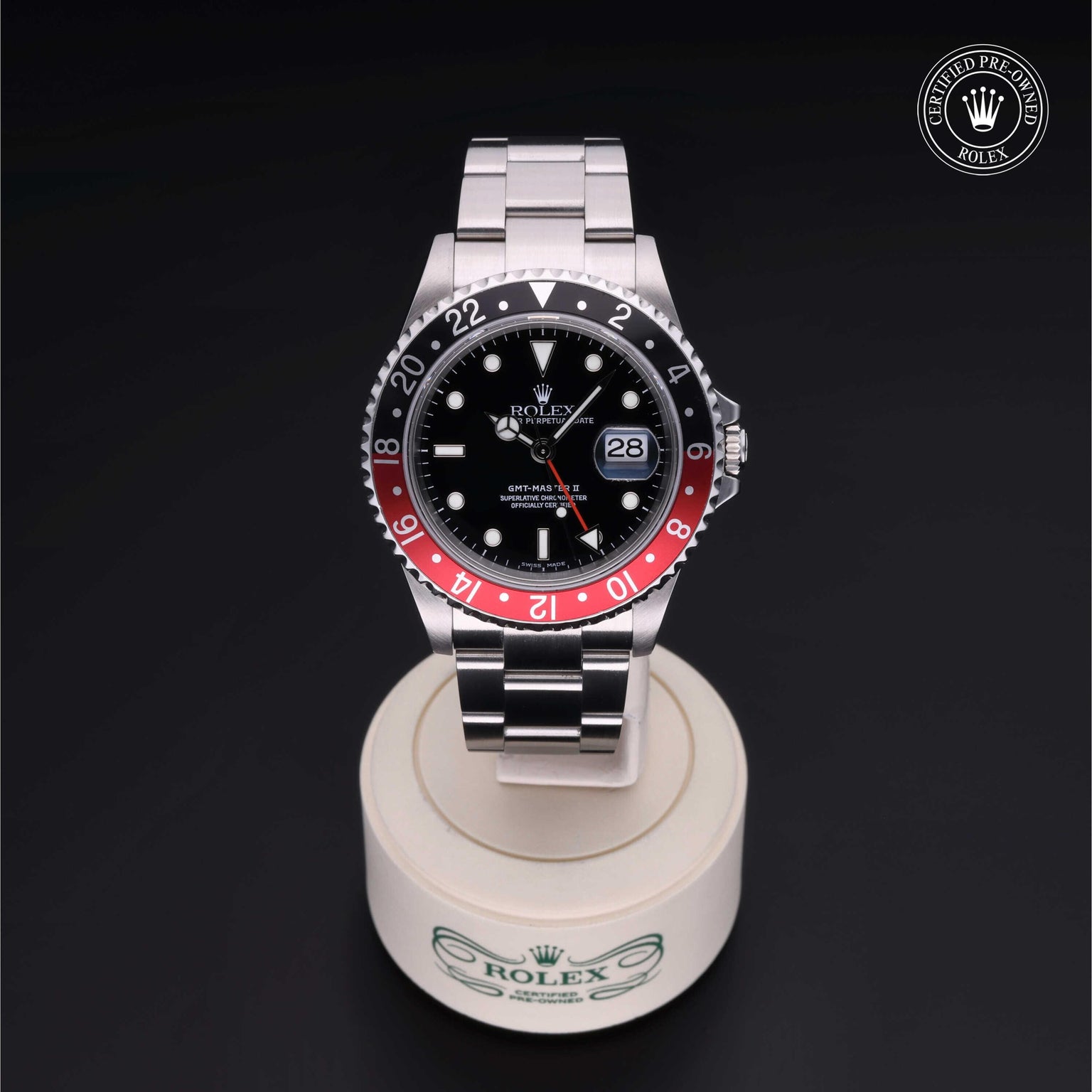 Rolex CPO GMT M16710 front on white background