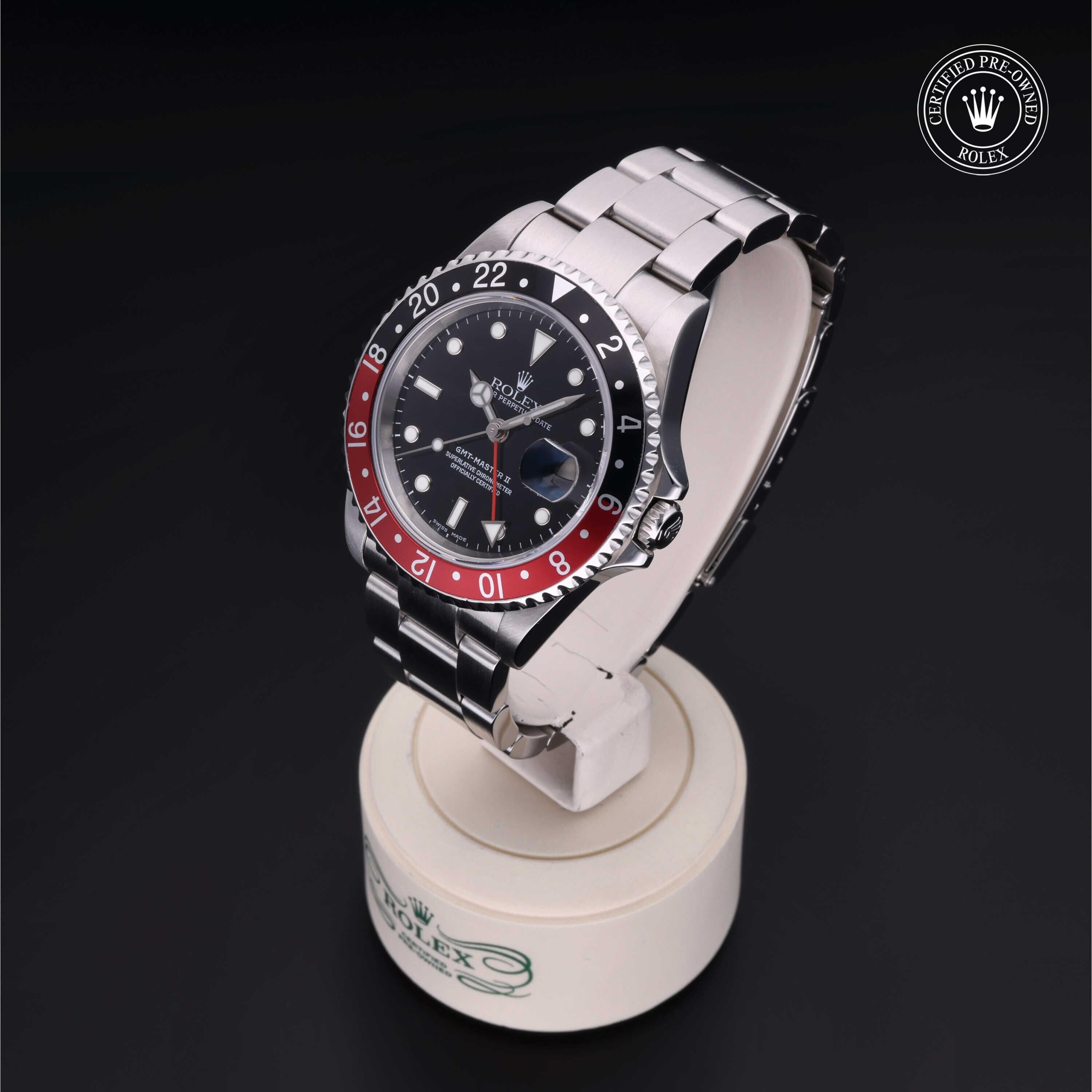Rolex CPO GMT M16710 front on white background