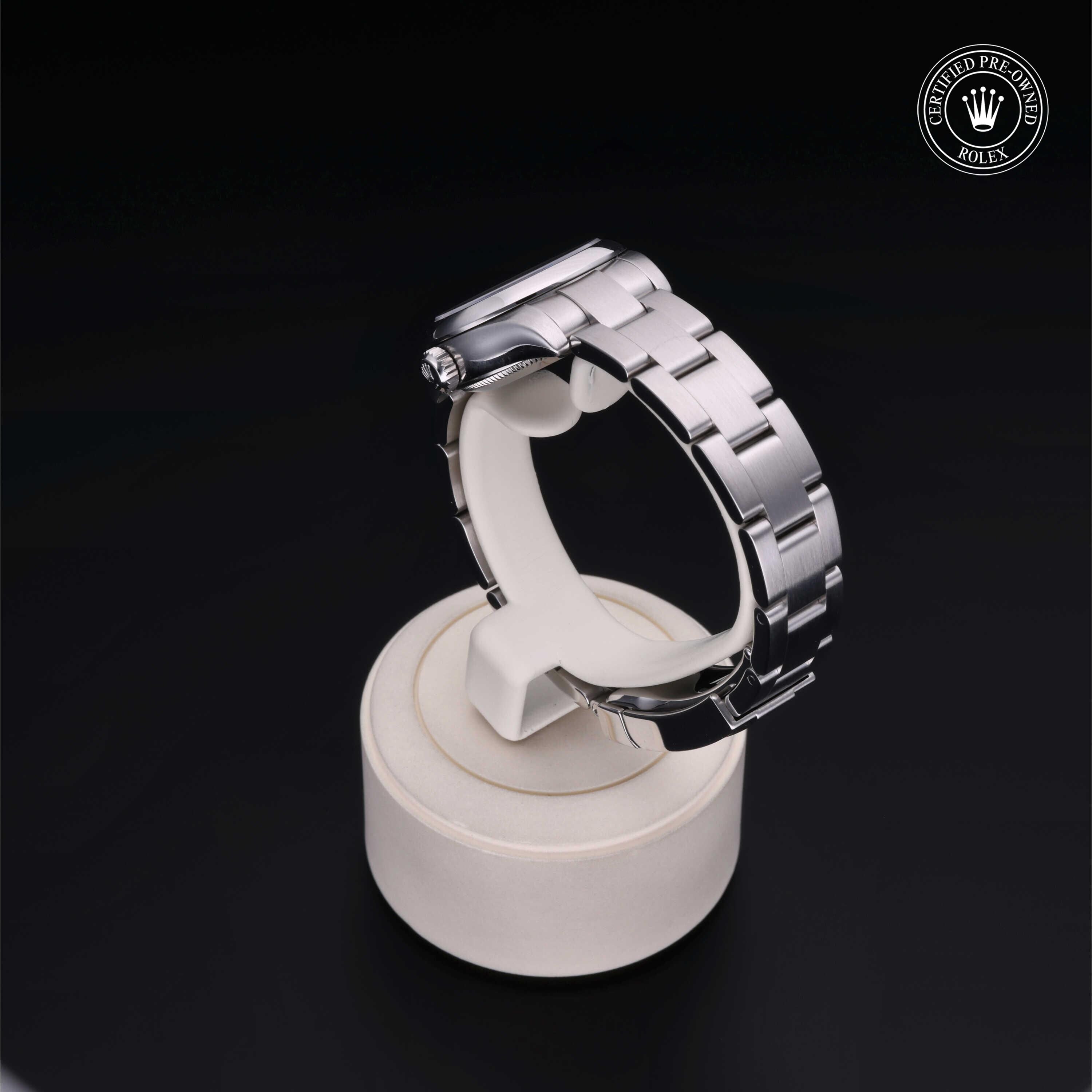 Rolex Certified Pre-owned Oyster Perpetual M176200-0009 front on black background