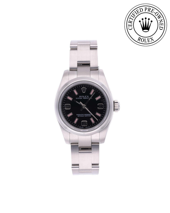 Rolex Certified Pre-owned Oyster Perpetual M176200-0009 front on white background