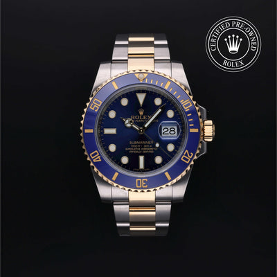 Rolex CPO Submariner M116613LB front on white background