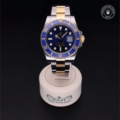 Rolex CPO Submariner M116613LB front on white background