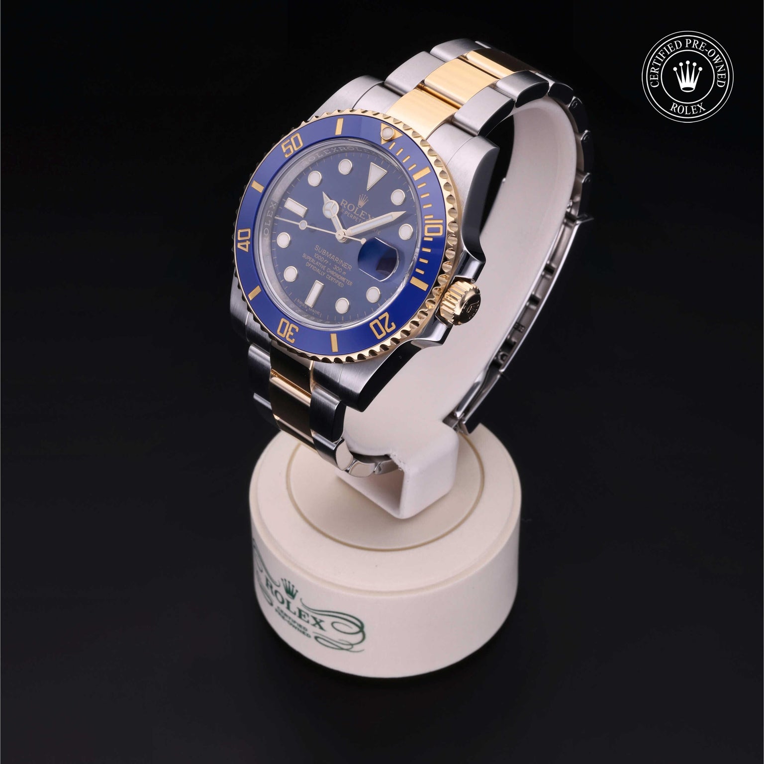 Rolex CPO Submariner M116613LB front on white background