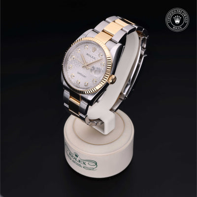 Rolex Certified Pre-owned Datejust M126233-0027 front on black background