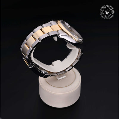 Rolex Certified Pre-owned Datejust M126233-0027 front on black background
