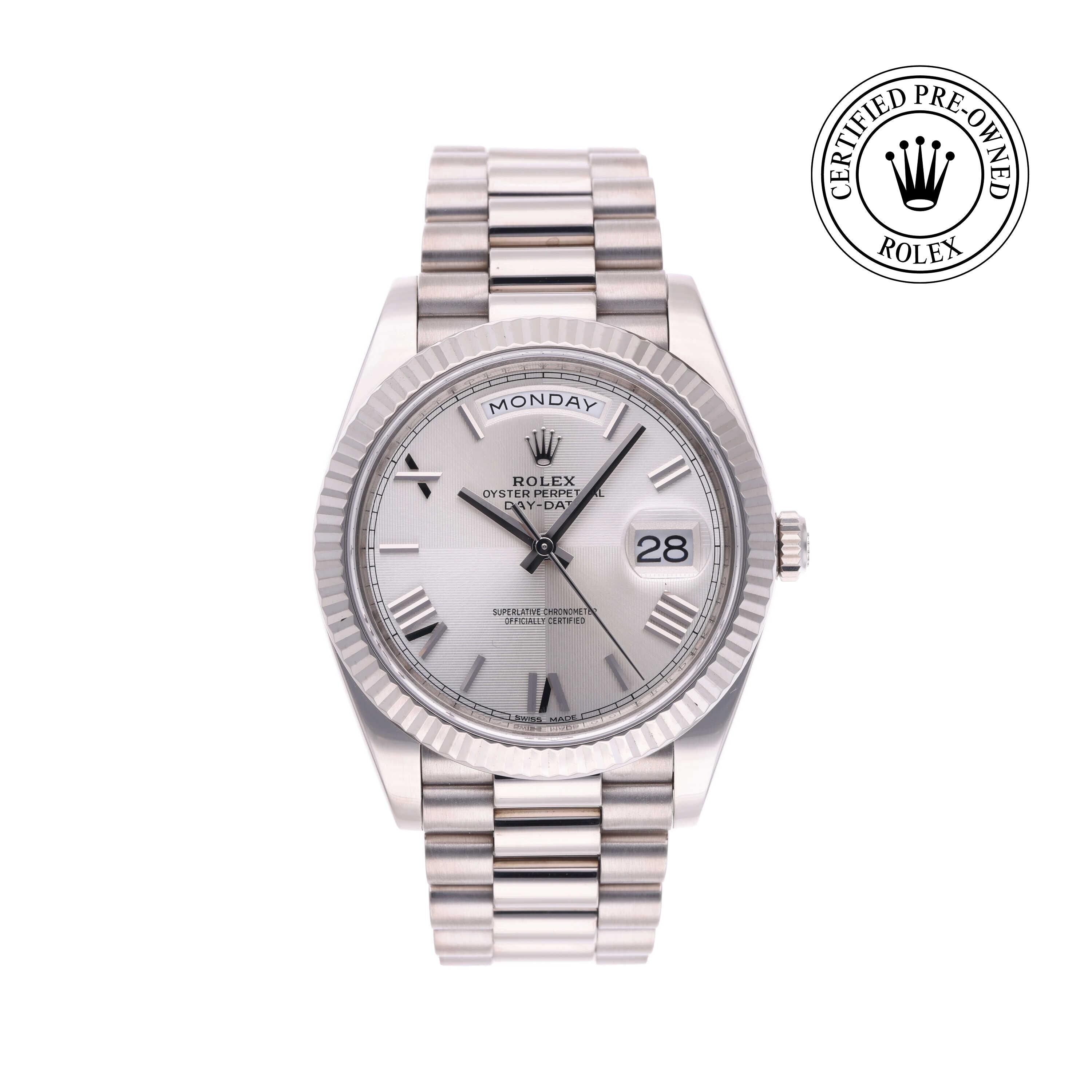 Rolex CPO Day-date M228239 front on white background