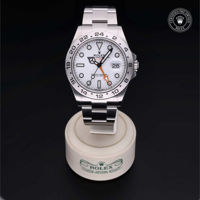 Rolex Certified Pre-owned Explorer M226570-0001 front on black background
